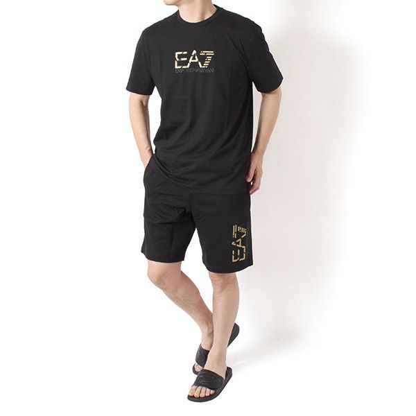 26SSモデル エンポリオアルマーニ EMPORIO ARMANI EA7 セグメントロゴ セットアップ 上下セット【BLACK】 7M001562+7M001564 AF17789+AF17787 UC001/【2026SS】