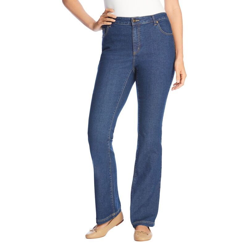 ウーマン ウィズイン レディース ボトムス デニムパンツ ブーツカット プラスサイズ プチ ブーツ ジーンズ Woman Within Plusize Petite Stretch Denim Fiv