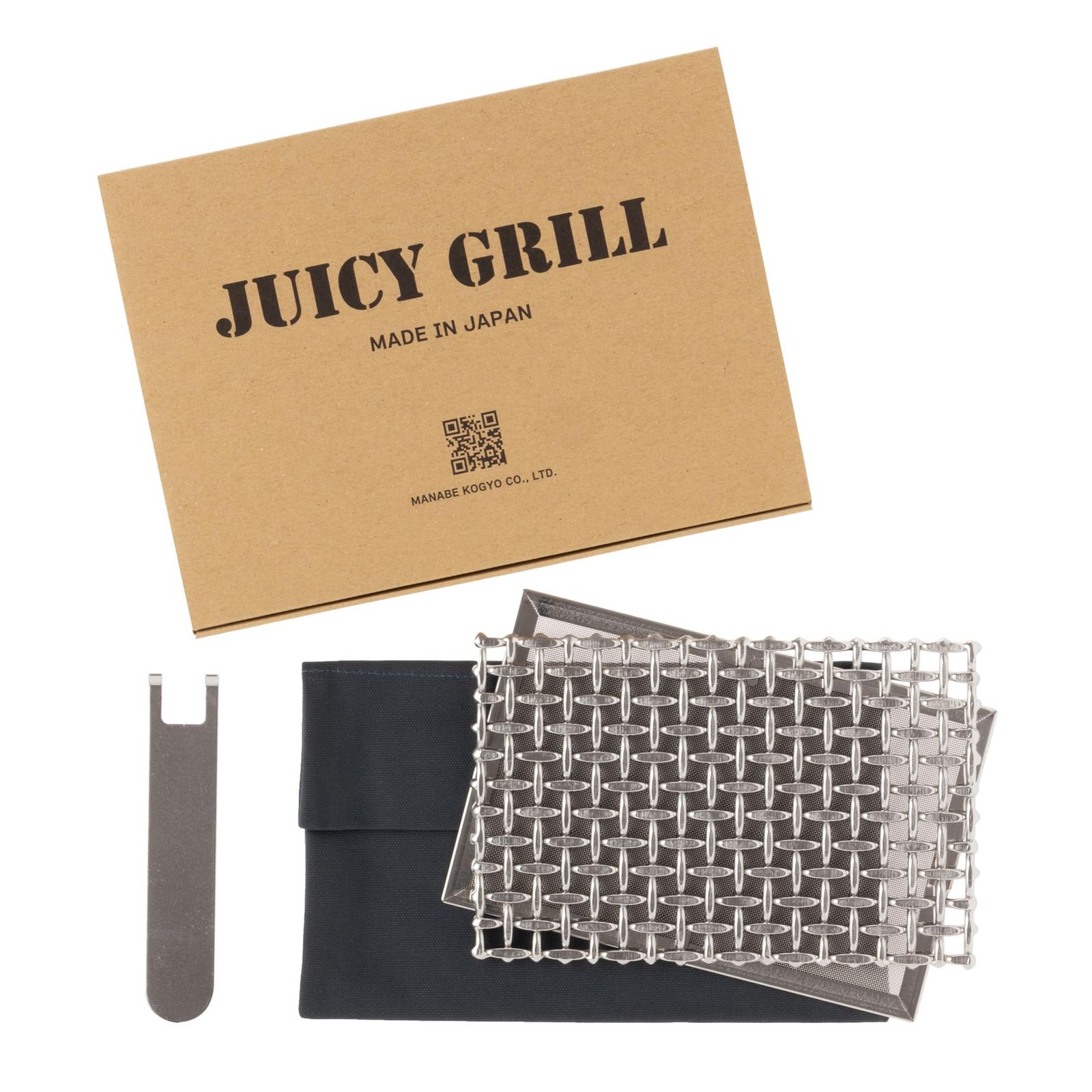 真鍋工業株式会社 ジューシーグリルセット 誰でもプロ級の焼き上がりに！じっくり焼き上げる高級ステンレス製焼き網 ソロキャンプ用バーベキュー網