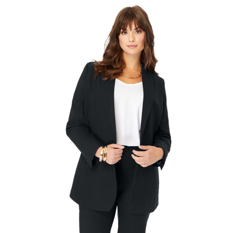 ロアマンズ レディース アウター ジャケット・ブルゾン プラスサイズ ブレザー Roamans Womens Plusize Bendover Blazer Black ブラック