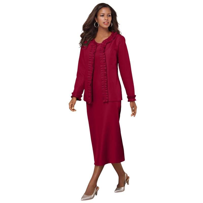 ロアマンズ レディース トップス ワンピース プラスサイズ プリーツ ジャケット Roamans Womens Plusize Long Sleeve Pleated Jacket Dresset E