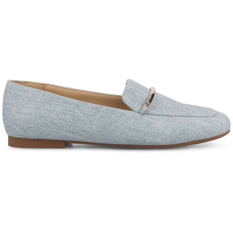 ジャーニー レディース シューズ スリッポン・ローファー Journee WrennWomens Loafer Flats Denim デニム