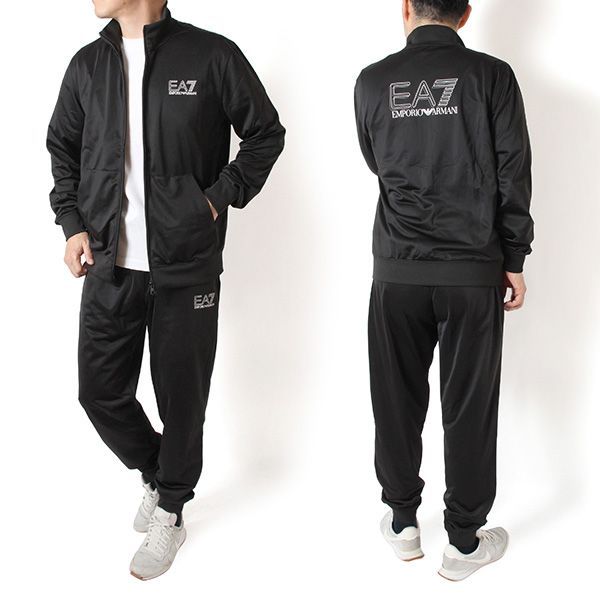 26SSモデル エンポリオアルマーニ EMPORIO ARMANI EA7 アウトラインロゴ セットアップ 上下セット【UC001 BLACK】 7M001320 AF12449 UC001/【2026SS】m-tops