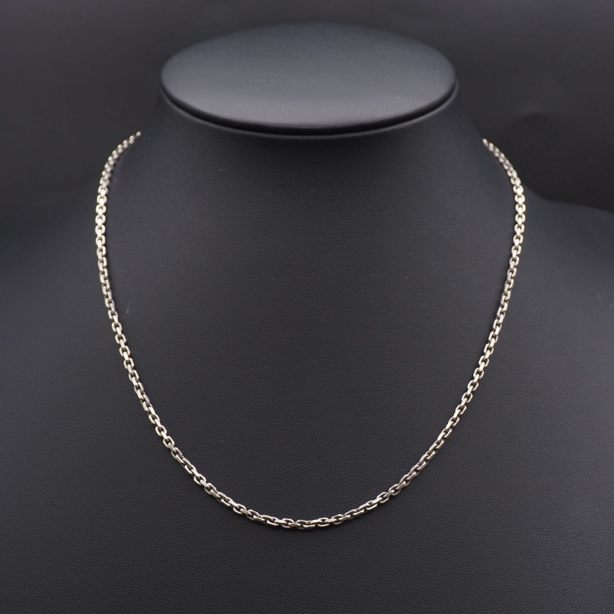 X562 ヴィンテージ STERLING SILVER925刻印 ネックレス あずき カットアズキチェーン デザイン シルバー