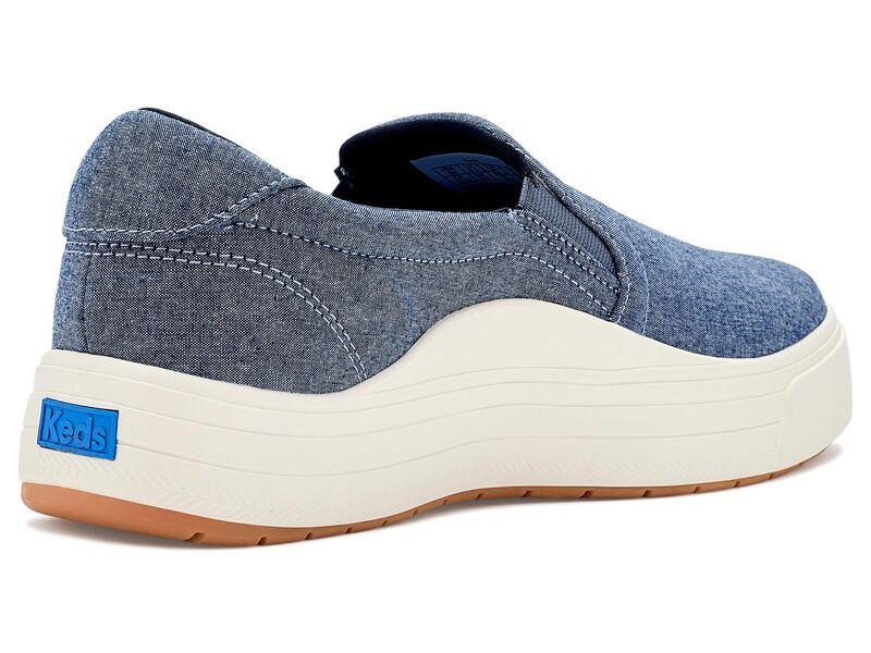 ケッズ レディース シューズ スニーカー Keds Park SlipOn Blue Chambray ブルー