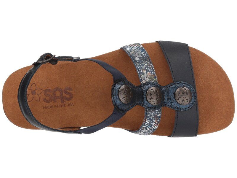 サス レディース シューズ サンダル アンクル SAS Clover Ankle Strap Sandal Navy Multisnake ネイビー