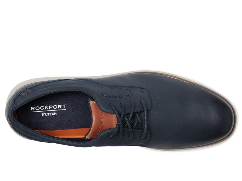 ロックポート メンズ シューズ オックスフォード Rockport Garett Plain Toe Dark Blue Leath ブルー ロックポート メンズ シューズ オックスフォード Rockport Garett Plain Toe Dark Blue Leath ブルー