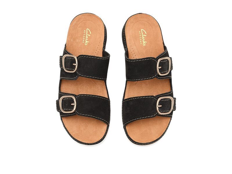 クラークス レディース シューズ サンダル Clarks Cecily Step Black Nubuck ブラック