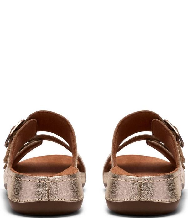 クラークス レディース シューズ サンダル トール レザー Clarks Cecily Step Metallic Leather Slide Sandals Champagne シャンパン クラークス レディース シューズ サンダル トール レザー Clarks Cecily Step Metallic Leather Slide Sandals Champagne シャンパン