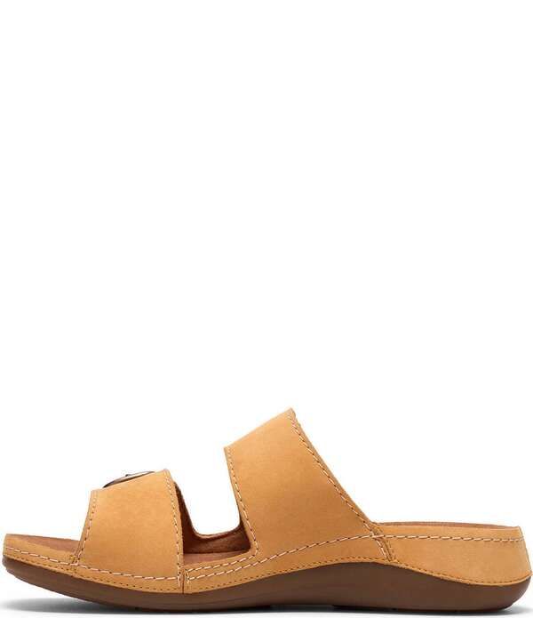 クラークス レディース シューズ サンダル スエード Clarks Artisan Cecily Step Nubuck Suede Slide Sandals Light Ochre