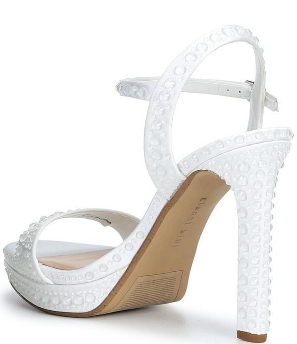 ジャンビニ レディース シューズ サンダル プラットフォーム サテン Gianni Bini Lilletwo Satin Clearhinestone Platform Dressandals Wh