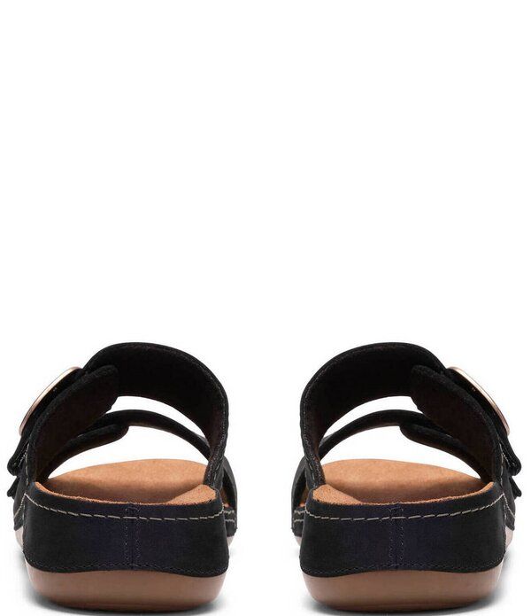 クラークス レディース シューズ サンダル スエード Clarks Artisan Cecily Step Nubuck Suede Slide Sandals Black ブラック