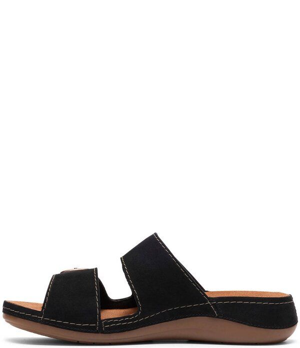 クラークス レディース シューズ サンダル スエード Clarks Artisan Cecily Step Nubuck Suede Slide Sandals Black ブラック