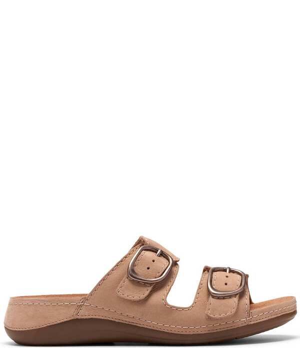 クラークス レディース シューズ サンダル スエード Clarks Artisan Cecily Step Nubuck Suede Slide Sandals Beige ベージュ