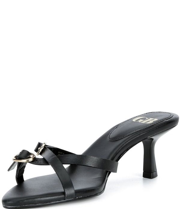 ジービー レディース シューズ サンダル ミニ レザー GB GoSee Leather XBand Strappy Mini Buckle Sandals Black ブラック