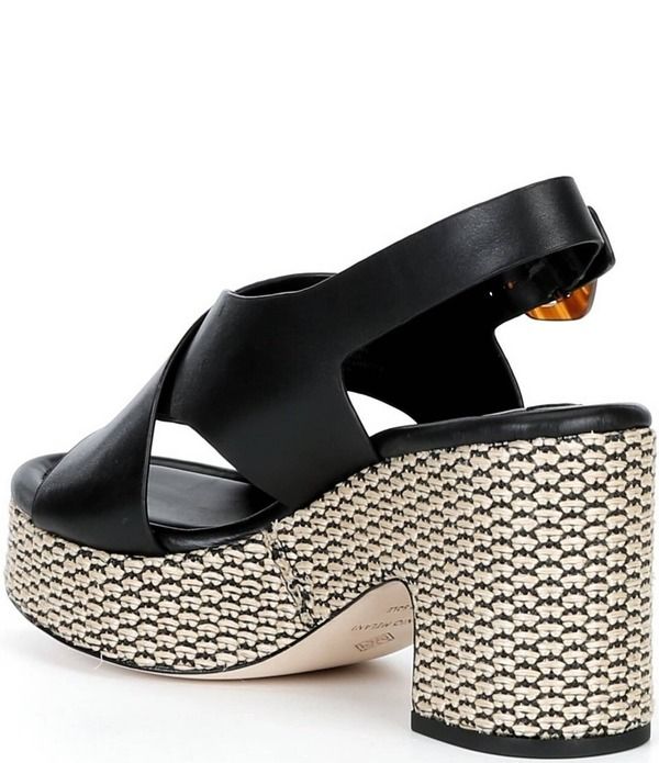 アントニオ メラーニ レディース シューズ サンダル プラットフォーム レザー Antonio Melani Riley Leather X Band Raffia Platform Sandals