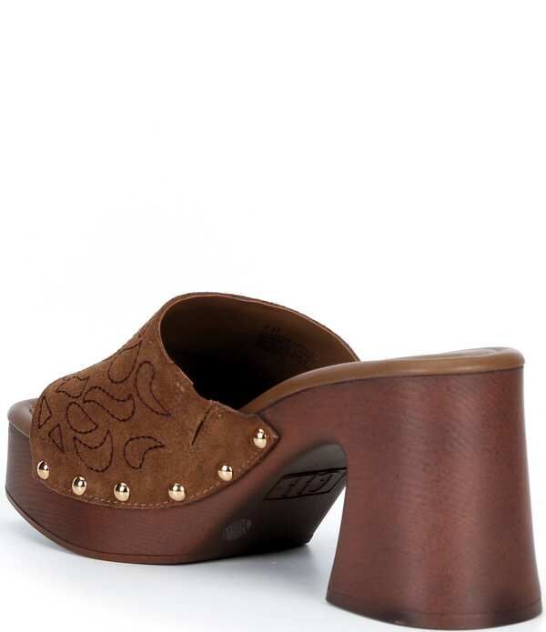 ジービー レディース シューズ サンダル プラットフォーム スエード GBuckAroo 2 Suede Studded Wood Platform Sandals Hash Brown ブラウン