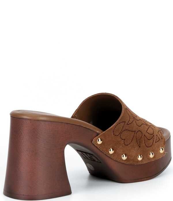 ジービー レディース シューズ サンダル プラットフォーム スエード GBuckAroo 2 Suede Studded Wood Platform Sandals Hash Brown ブラウン