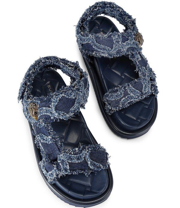 カートジェイガーロンドン レディース シューズ サンダル デニム ロゴ Kurt Geiger London Orson Denim Logo Slingback Sandals Blue ブルー カートジェイガーロンドン レディース シューズ サンダル デニム ロゴ Kurt Geiger London Orson Denim Logo Slingback Sandals Blue ブルー