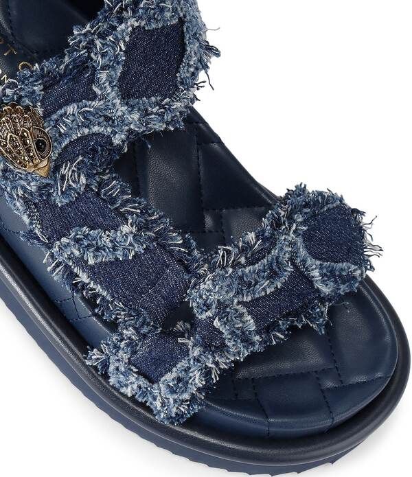 カートジェイガーロンドン レディース シューズ サンダル デニム ロゴ Kurt Geiger London Orson Denim Logo Slingback Sandals Blue ブルー カートジェイガーロンドン レディース シューズ サンダル デニム ロゴ Kurt Geiger London Orson Denim Logo Slingback Sandals Blue ブルー