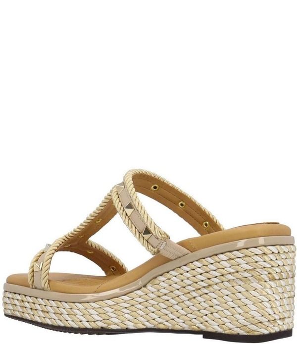 ジェイレニー レディース シューズ サンダル プラットフォーム J Renee Tavelle Rope and Pyramid Stud Platform Wedge Slide Sandals N