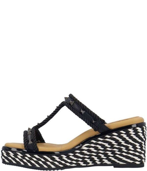 ジェイレニー レディース シューズ サンダル プラットフォーム J Renee Tavelle Rope and Pyramid Stud Platform Wedge Slide Sandals B