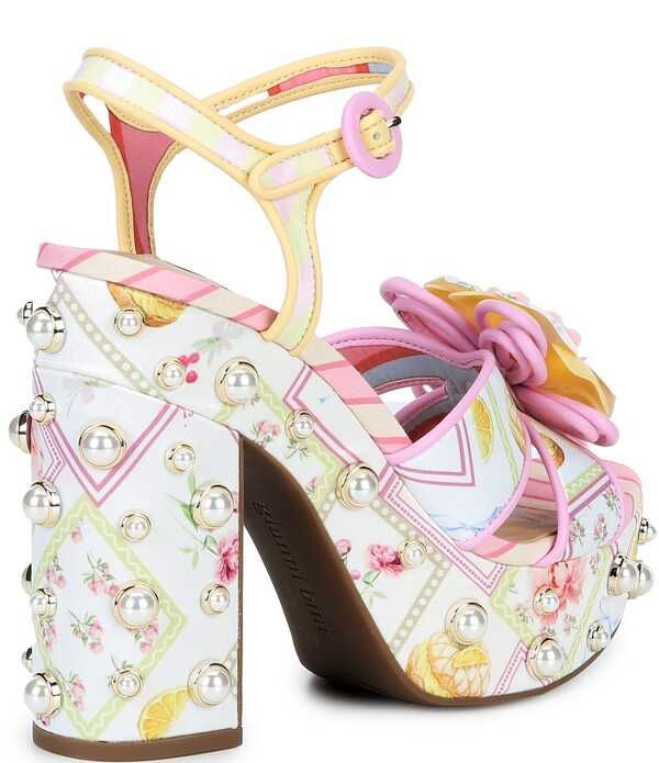ジャンビニ レディース シューズ サンダル フラワー柄 プラットフォーム プリント フラワー ヒール Gianni Bini Brook Two Floral Postcard Print Pearl ジャンビニ レディース シューズ サンダル フラワー柄 プラットフォーム プリント フラワー ヒール Gianni Bini Brook Two Floral Postcard Print Pearl