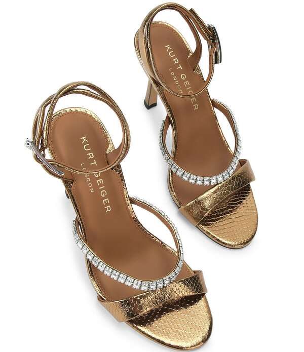 カートジェイガーロンドン レディース シューズ サンダル Kurt Geiger London Croc Style Crystal Embellished Strap Dressandals Cop