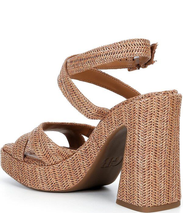 ジービー レディース シューズ サンダル プラットフォーム アンクル GB HappyHouraffia Platform Ankle Strap Dressandals Acacia Tan タン