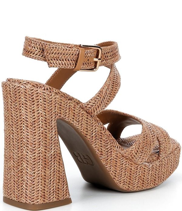 ジービー レディース シューズ サンダル プラットフォーム アンクル GB HappyHouraffia Platform Ankle Strap Dressandals Acacia Tan タン