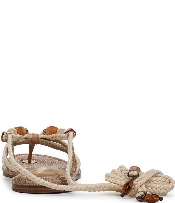 サムエデルマン レディース シューズ サンダル アンクル Sam Edelman Rori Braided Rope Beaded Ankle Wrap Flat Sandals Natural Sa