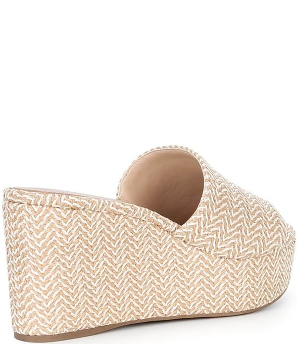 カッパーキー レディース シューズ サンダル プラットフォーム Copper Key Seaside Raffia Platform Wedge Slide Sandals Natural