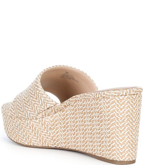カッパーキー レディース シューズ サンダル プラットフォーム Copper Key Seaside Raffia Platform Wedge Slide Sandals Natural