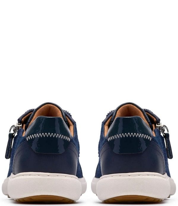 クラークス レディース シューズ スニーカー デニム レース Clarks Nalle Zen Denim Lace Up Zip Sneakers Dark Denim デニム クラークス レディース シューズ スニーカー デニム レース Clarks Nalle Zen Denim Lace Up Zip Sneakers Dark Denim デニム