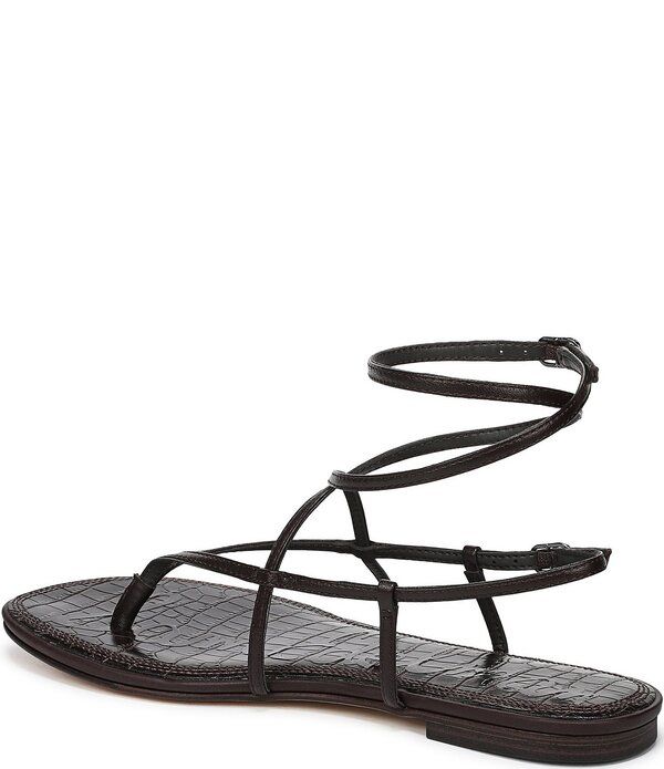 サムエデルマン レディース シューズ サンダル レザー Sam Edelman Clarra Leather Strappy Flat Sandals Cafe Noir