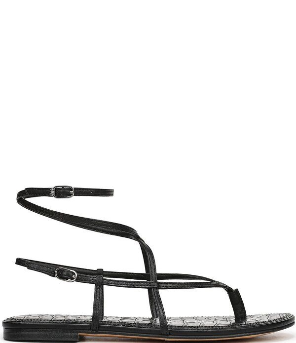 サムエデルマン レディース シューズ サンダル レザー Sam Edelman Clarra Leather Strappy Flat Sandals Black ブラック