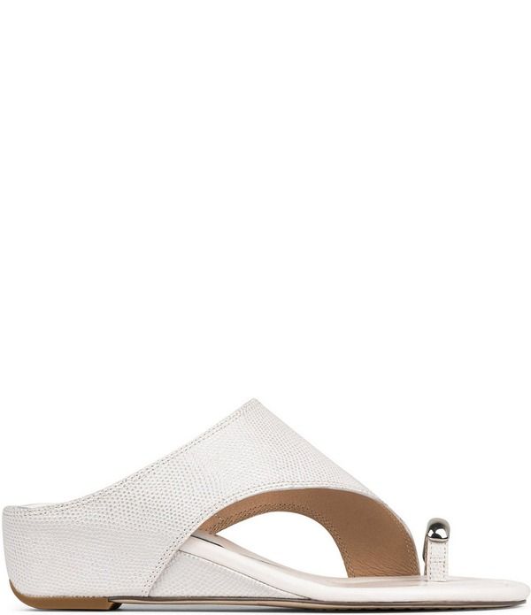 ドナルドプリネール レディース シューズ サンダル プリントール レザー Donald Pliner Vesna Metallic Lizard Print Leather Toe Ring Wedg