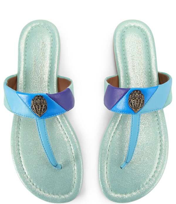 カートジェイガーロンドン レディース シューズ サンダル カラーブロック ロゴ Kurt Geiger London Kensington Colorblock Logo TBar Sandals B