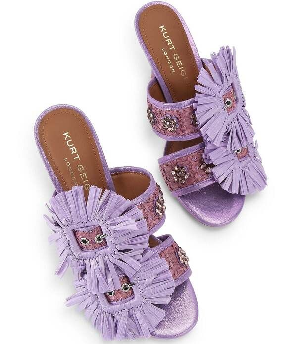カートジェイガーロンドン レディース シューズ サンダル Kurt Geiger London Raffia Buckle Dressandals Lilac ライラック
