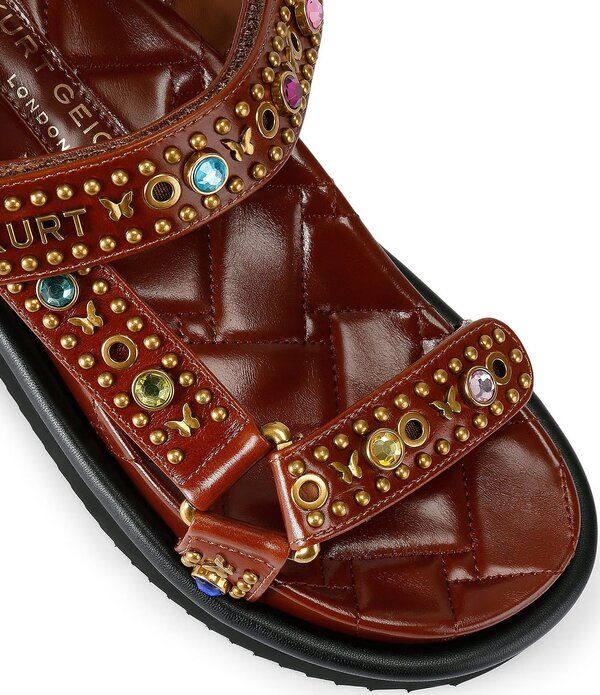 カートジェイガーロンドン レディース シューズ サンダル レザー Kurt Geiger London Orson Leather Studded Slingback Sandals Open Bro カートジェイガーロンドン レディース シューズ サンダル レザー Kurt Geiger London Orson Leather Studded Slingback Sandals Open Bro