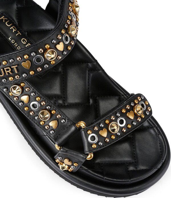 カートジェイガーロンドン レディース シューズ サンダル レザー Kurt Geiger London Orson Leather Studded Slingback Sandals Black ブラ