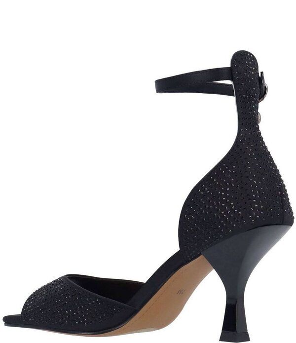 ジェイレニー レディース シューズ サンダル サテン アンクル J Renee Lantana Satin Rhinestone Ankle Strap Dressandals Black ブラック