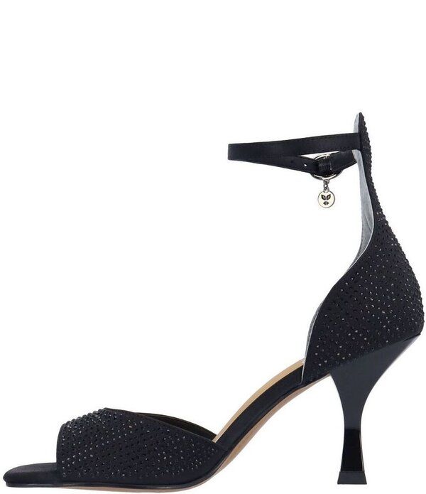 ジェイレニー レディース シューズ サンダル サテン アンクル J Renee Lantana Satin Rhinestone Ankle Strap Dressandals Black ブラック