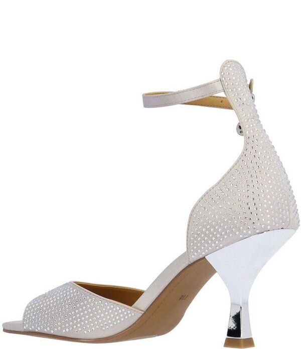 ジェイレニー レディース シューズ サンダル サテン アンクル J Renee Lantana Satin Rhinestone Ankle Strap Dressandals Light Grey