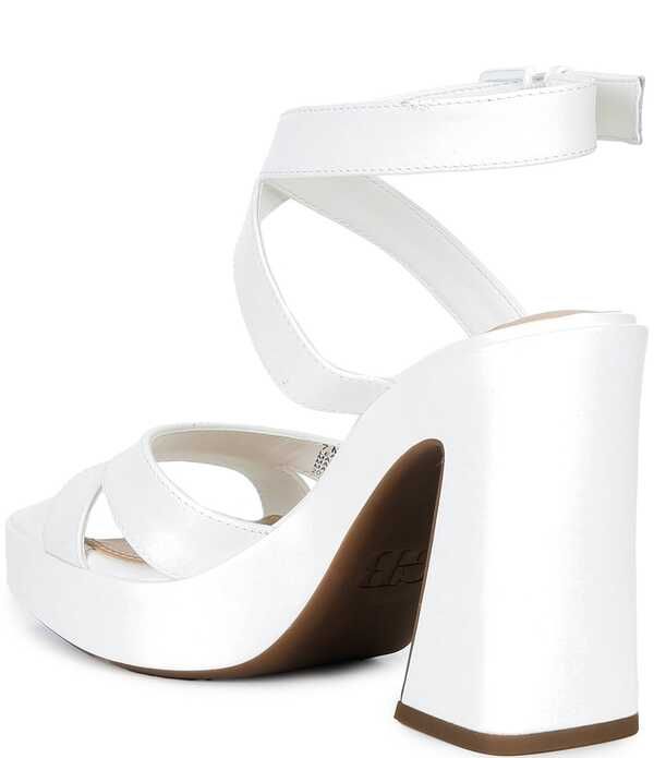 ジービー レディース シューズ サンダル プラットフォーム アンクル レザー GB HappyHour Leather Platform Ankle Strap Dressandals White ホ