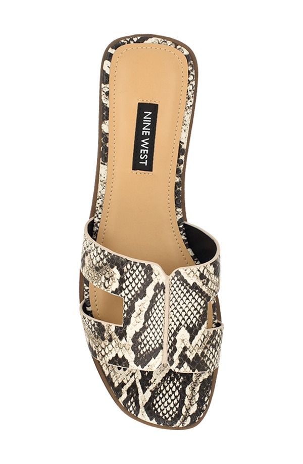 ナインウェスト レディース シューズ サンダル Nine West Giny Slide Sandalight Natural Embossed
