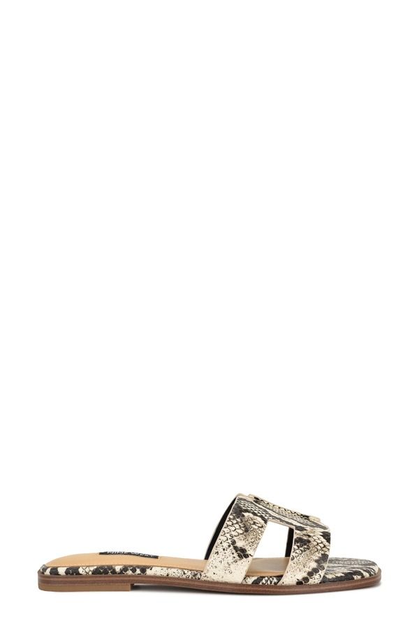 ナインウェスト レディース シューズ サンダル Nine West Giny Slide Sandalight Natural Embossed