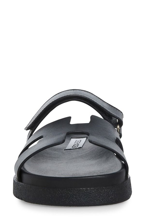 スティーブ マデン レディース シューズ サンダル Steve Madden Mayven Flatform Slide Sandal Black Leather ブラック スティーブ マデン レディース シューズ サンダル Steve Madden Mayven Flatform Slide Sandal Black Leather ブラック