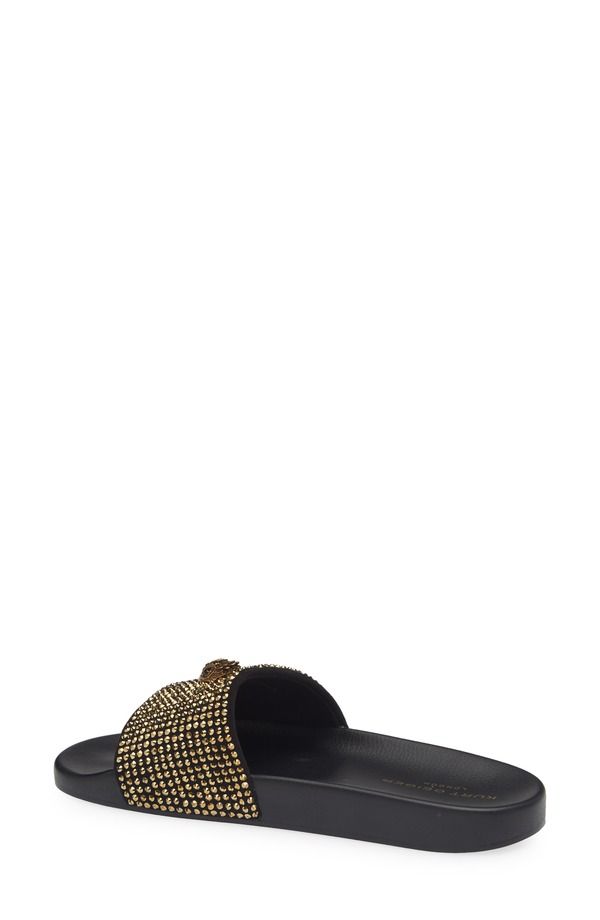 カートジェイガーロンドン レディース シューズ サンダル Kurt Geiger London Meena Eagle Slide Sandal Gold Black ブラック
