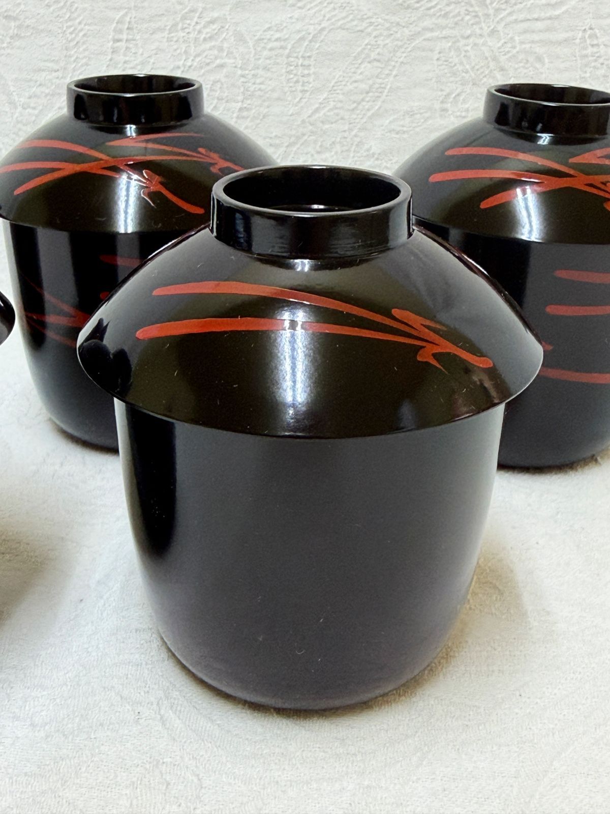 D135 松葉蒔絵 箸洗 小吸物椀 5客セット 未使用 茶道具 茶懐石 和食器